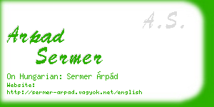 arpad sermer business card