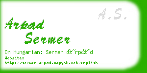 arpad sermer business card